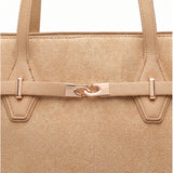 Borsa a Mano in Pelle Vegana Marrone
