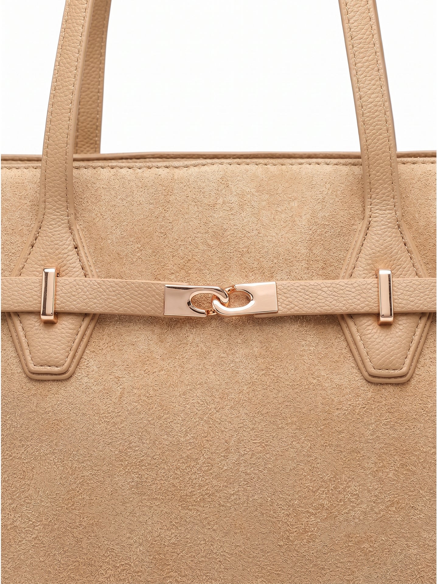 Borsa a Mano in Pelle Vegana Marrone