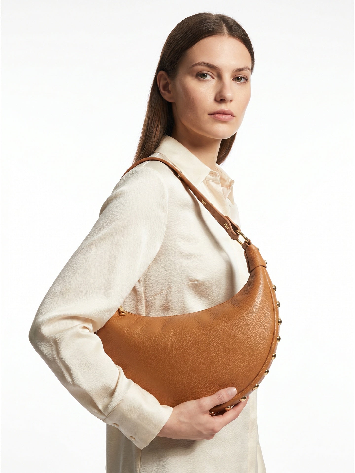 Borsa a Tracolla in Dollaro Leather Cognac