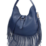 Borsa a Mano in Dollaro Leather Blu Jeans