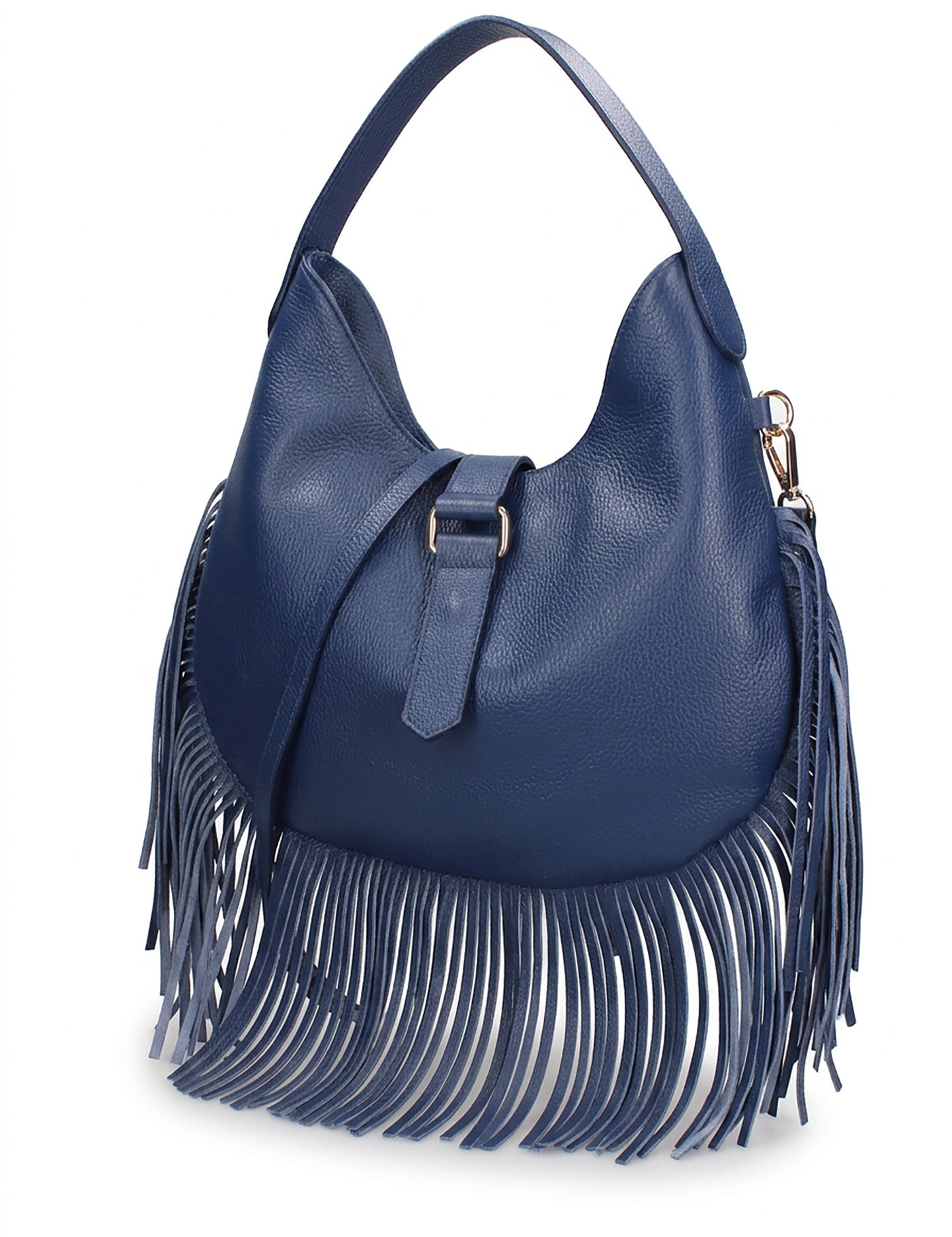 Borsa a Mano in Dollaro Leather Blu Jeans