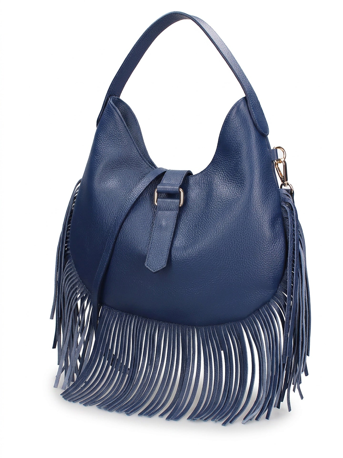 Borsa a Mano in Dollaro Leather Blu Jeans