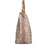 Bolso de mano de piel vegana gris