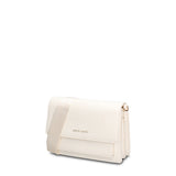Bolso de hombro de piel vegana blanca