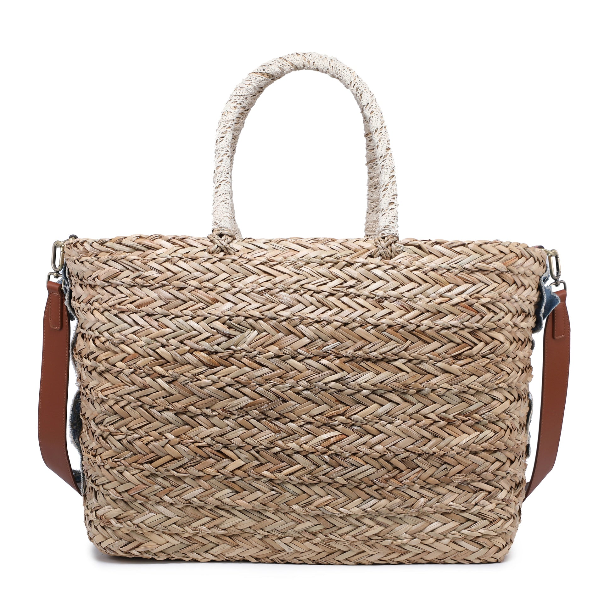 Borsa Shopper in Rattan Blu