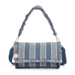 Borsa a Tracolla in Poliestere Blu e Taupe Kassandra