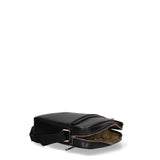 Schwarze Schultertasche aus veganem Leder