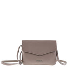 Borsa a Tracolla in Vera Pelle Taupe Pierre Cardin