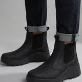 Sneakers platform in Pelle Vegana Nero
