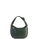 Dunkelgrüne Schultertasche aus echtem Leder