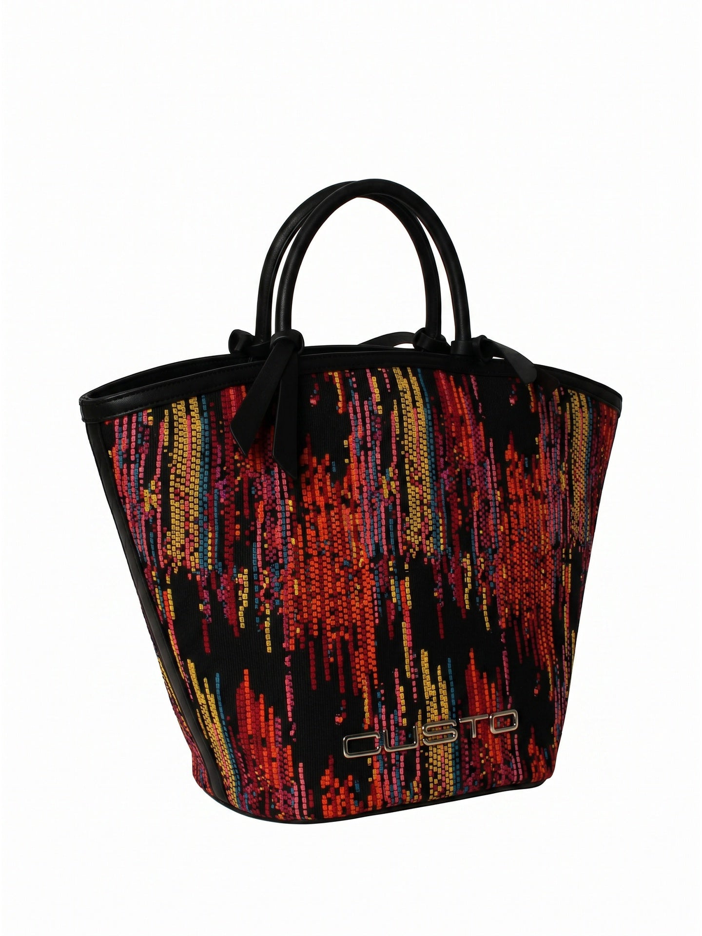 Borsa a Mano in Pelle Vegana Giallo