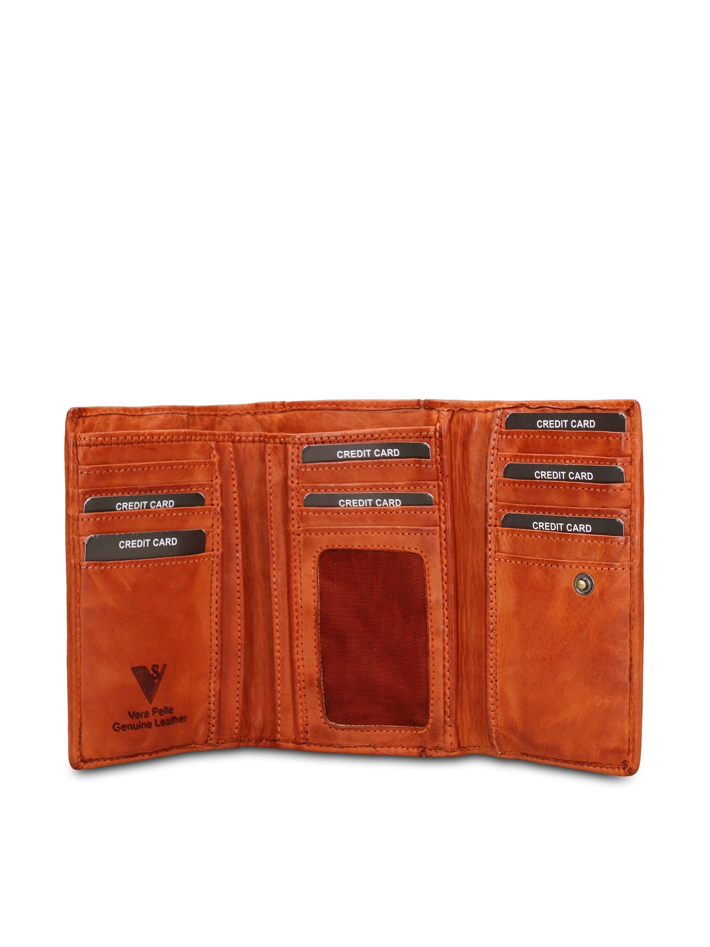 Portafoglio in Vera Pelle Arancione