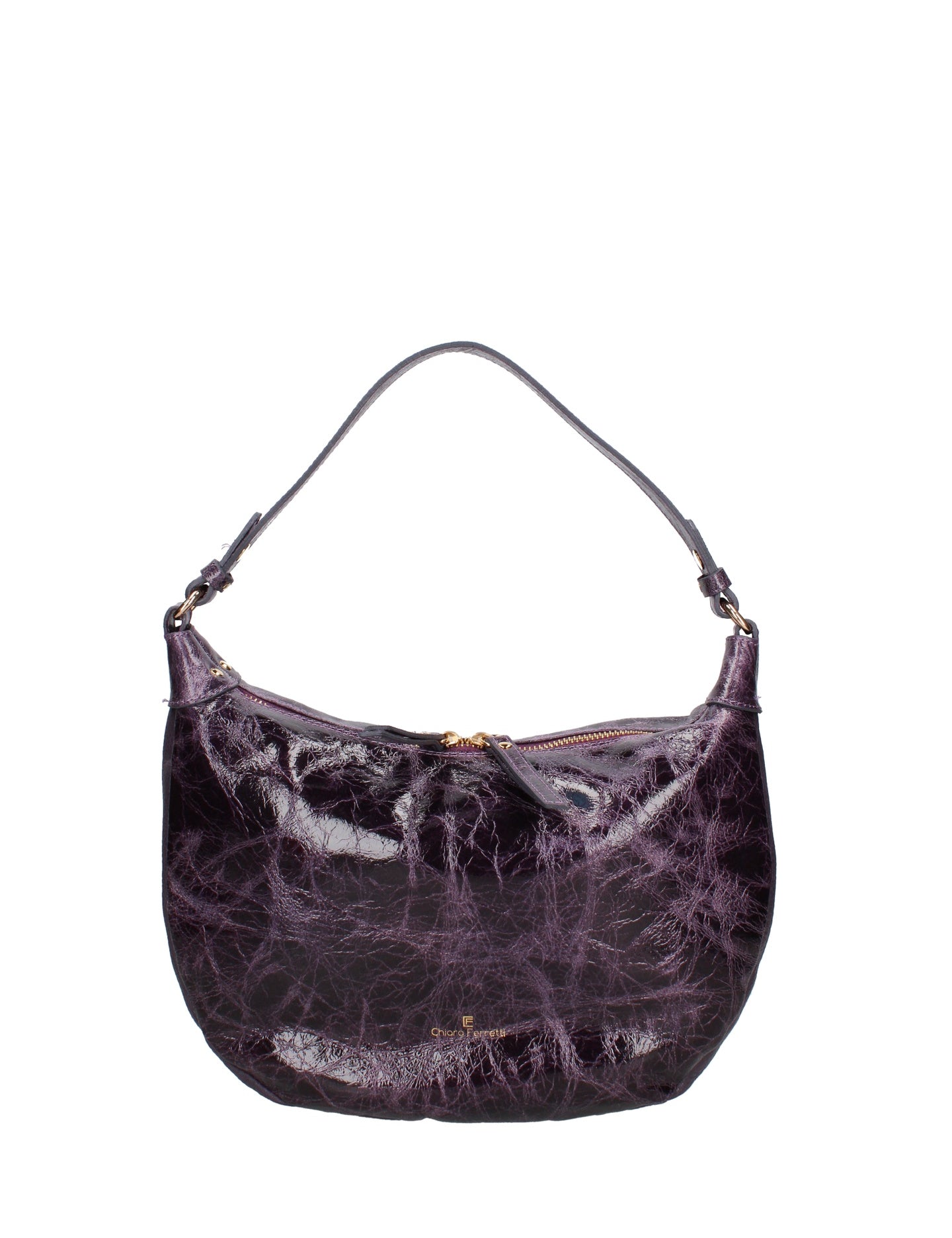 Borsa a Spalla in Vera Pelle Viola