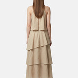 Vestito in Poliestere Taupe
