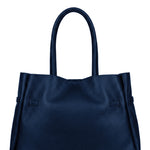 Borsa a Tracolla in Dollaro Leather Blu Jeans
