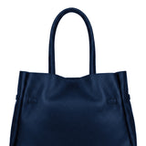 Borsa a Tracolla in Dollaro Leather Blu Jeans