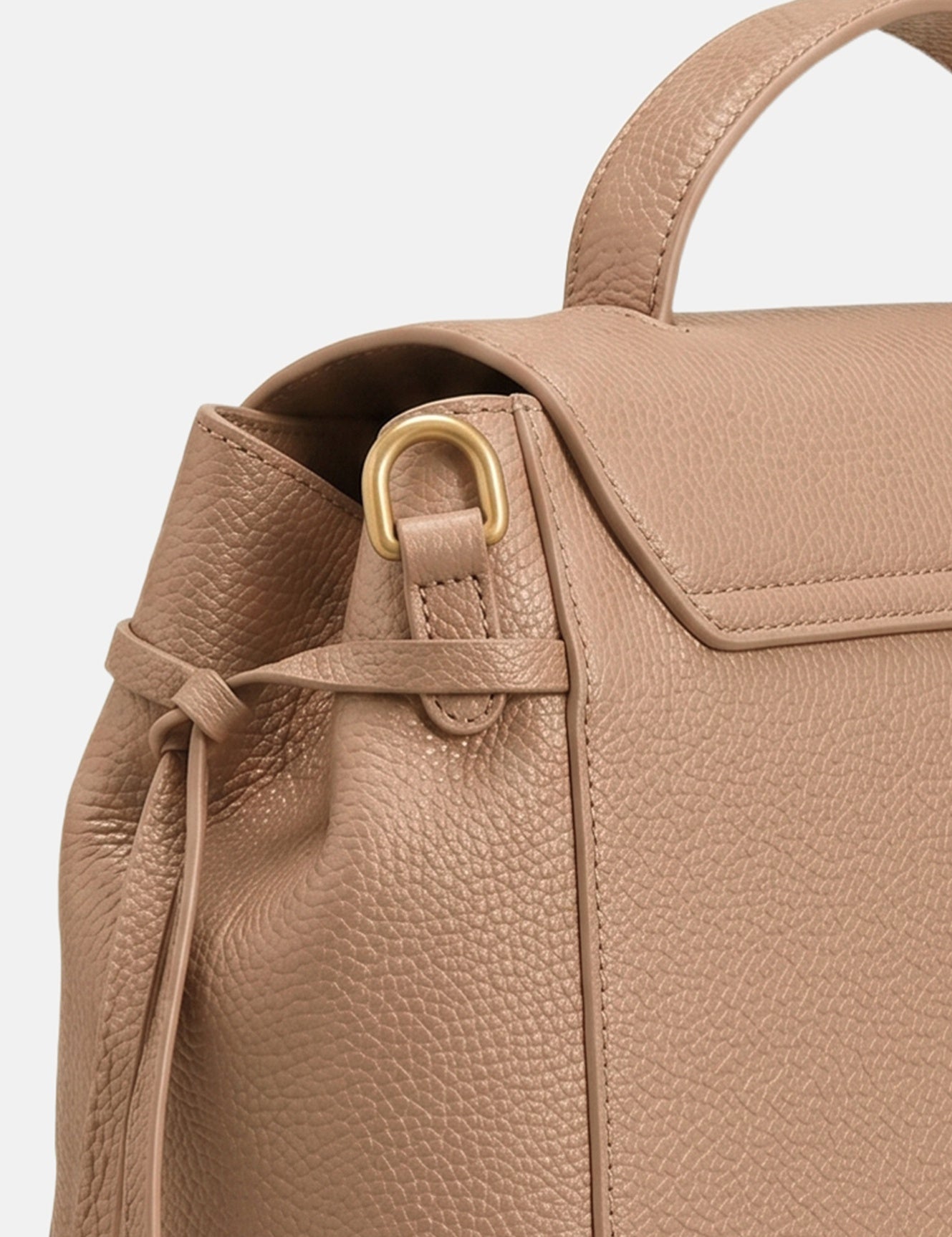 Borsa a bauletto in Pelle Vegana Tan
