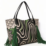 Borsa a Mano in Pelle Vegana Verde