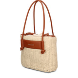 Borsa a Mano in Pelle Vegana Beige