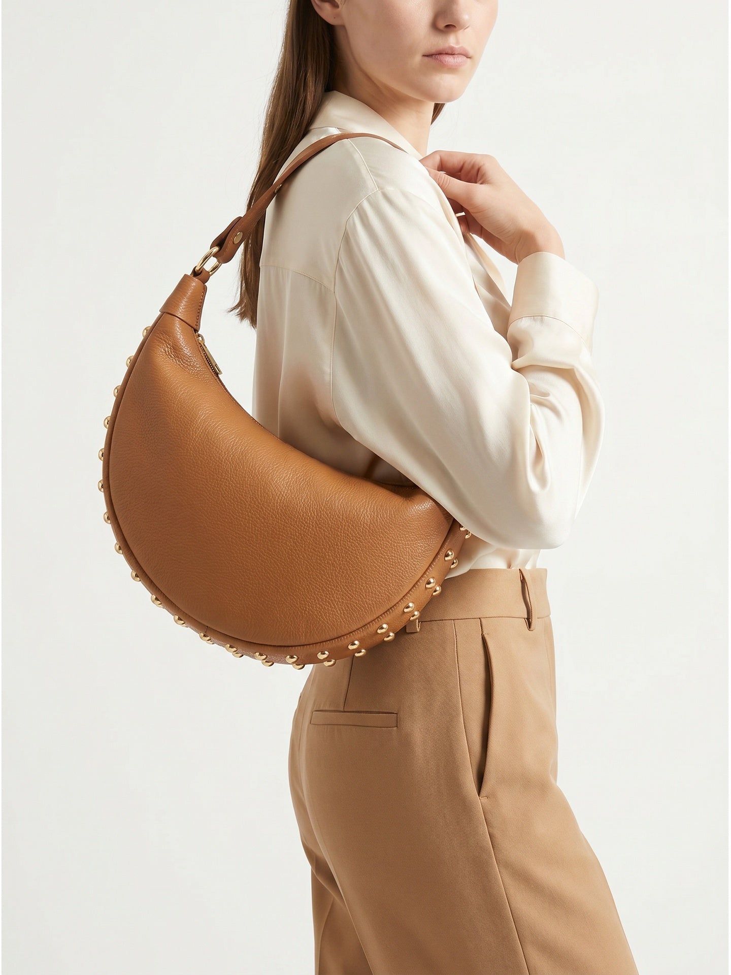 Borsa a Tracolla in Dollaro Leather Cognac