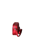 Borsa a Tracolla in Genuine Printed Suede Leather Rosso