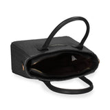 Bolso de mano de piel vegana negra