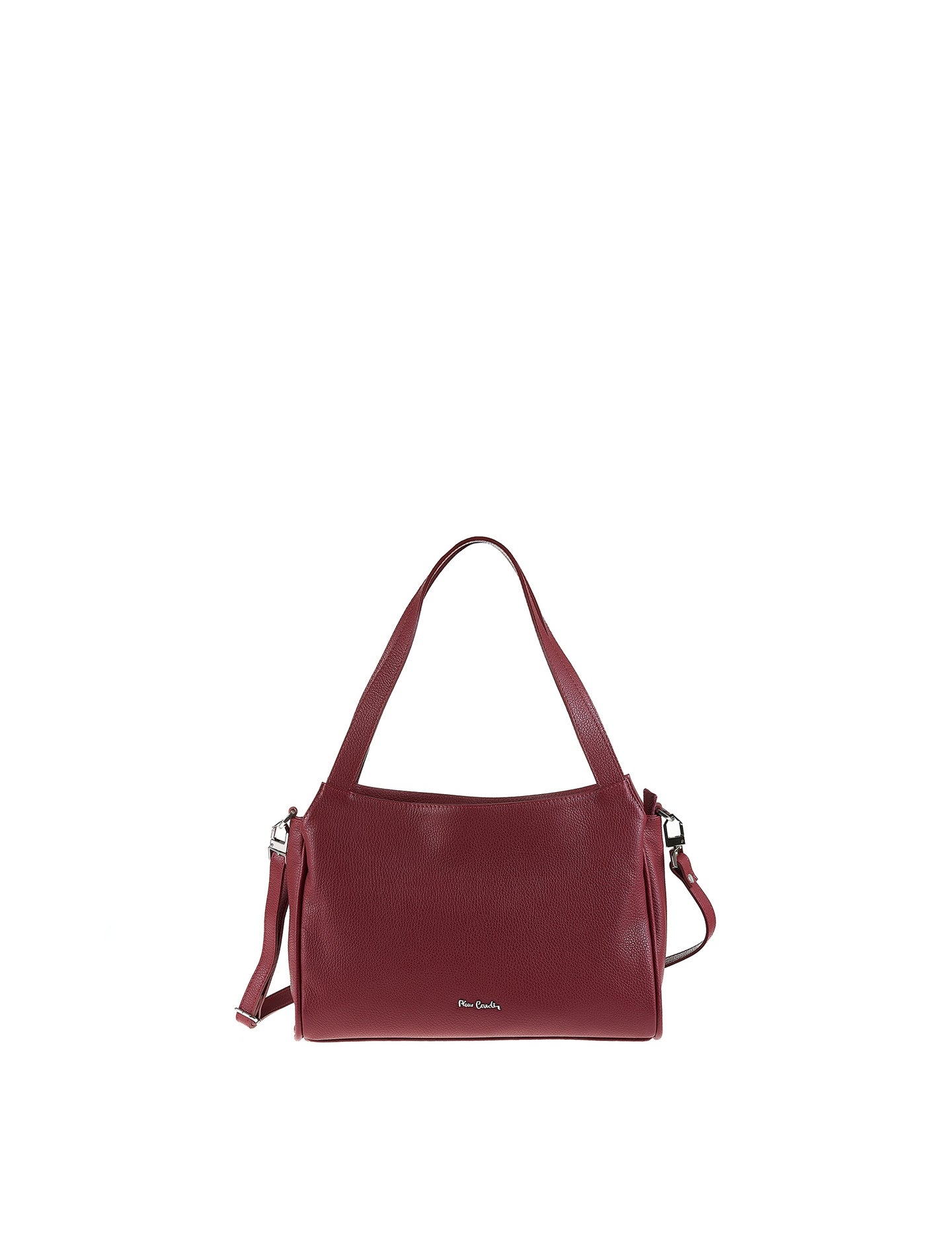 Borsa a Spalla in Vera Pelle Bordeaux Pierre Cardin