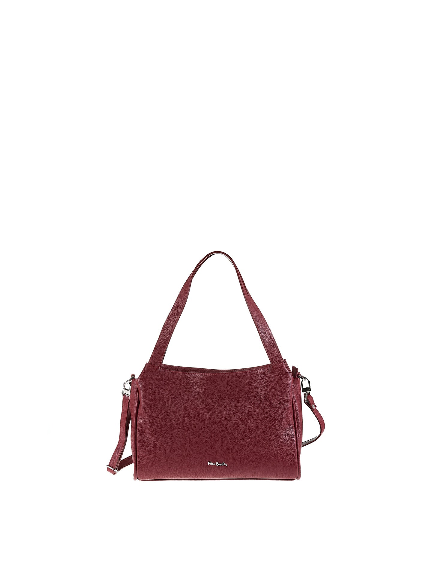 Borsa a Spalla in Vera Pelle Bordeaux Pierre Cardin