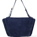 Borsa a Spalla in Vera Pelle Blu Jeans Chiara Ferretti