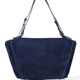 Borsa a Spalla in Vera Pelle Blu Jeans Chiara Ferretti