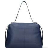 Borsa a Mano in Vera Pelle Blu Jeans