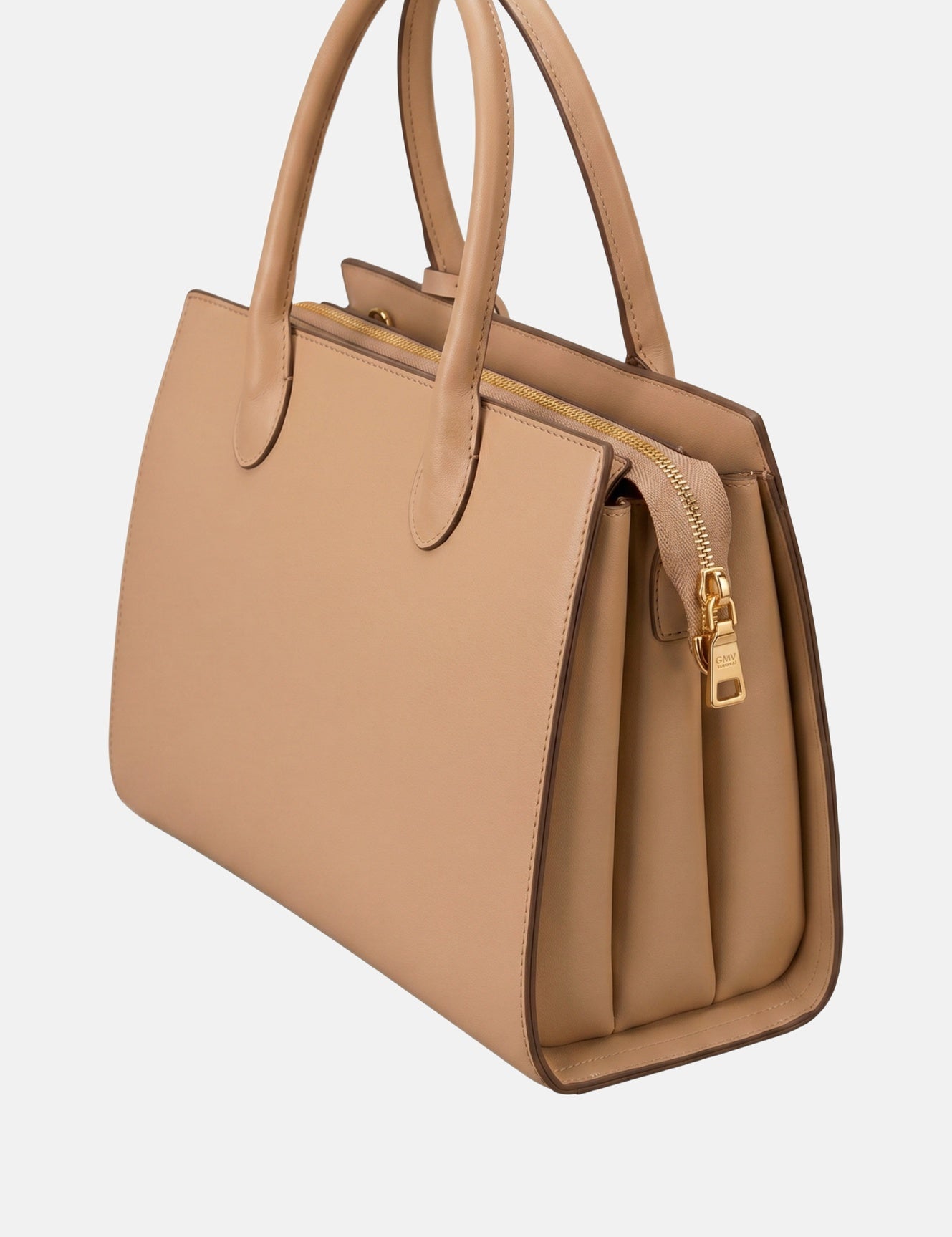 Borsa a mano in Pelle Vegana Cuoio Chiaro