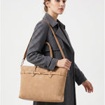 Borsa a Mano in Pelle Vegana Marrone