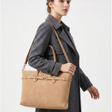 Borsa a Mano in Pelle Vegana Marrone