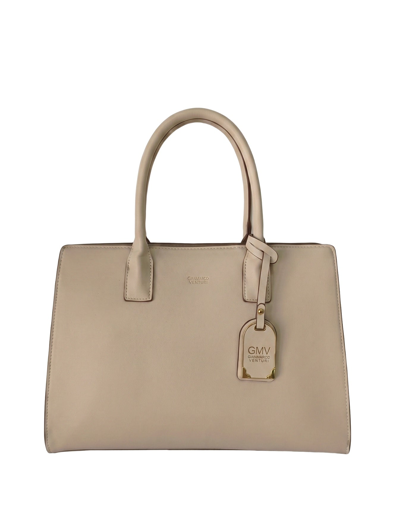 Borsa a spalla in Pelle Vegana Beige GianMarco Venturi