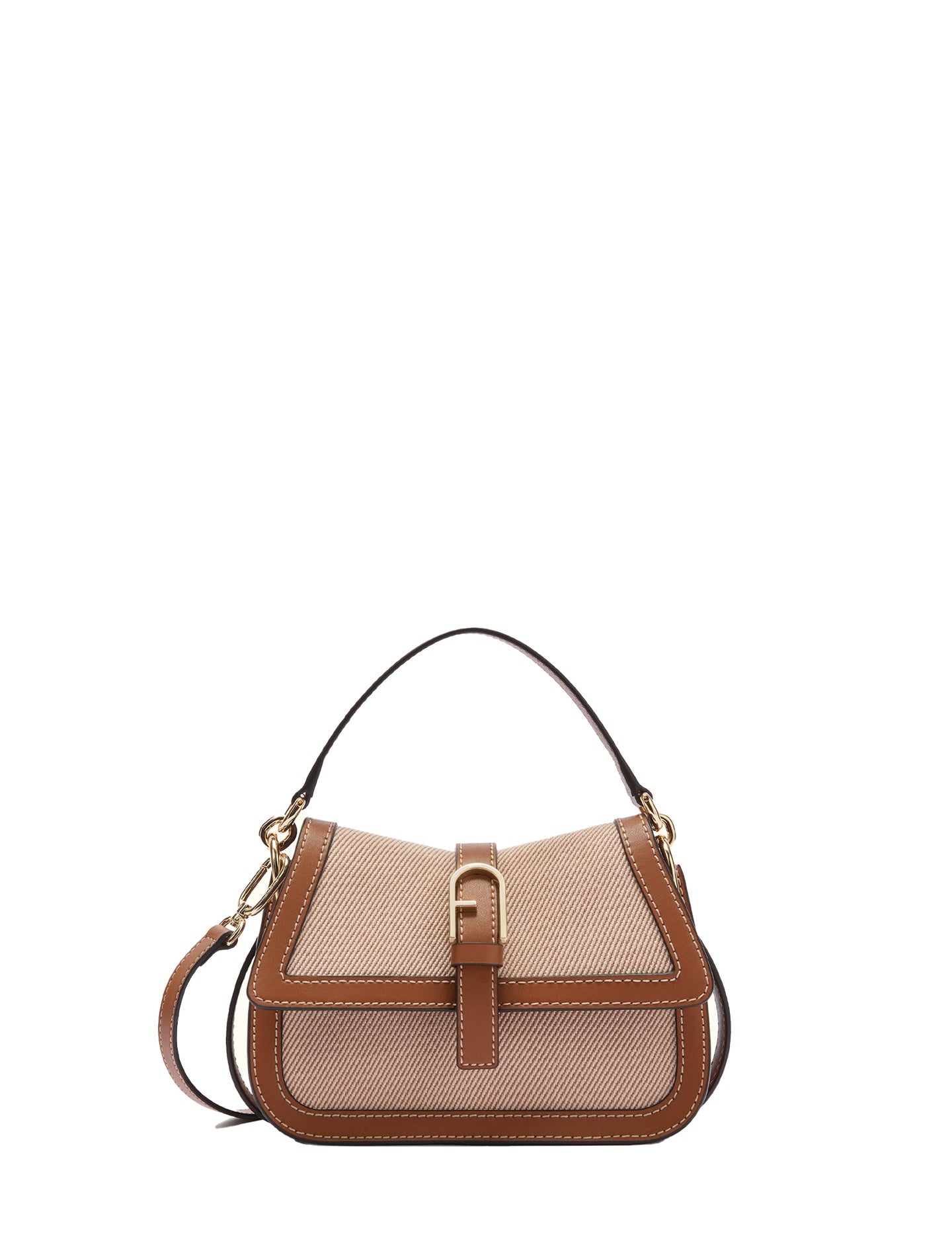 Borsa a Mano in Canvas Cuoio Furla