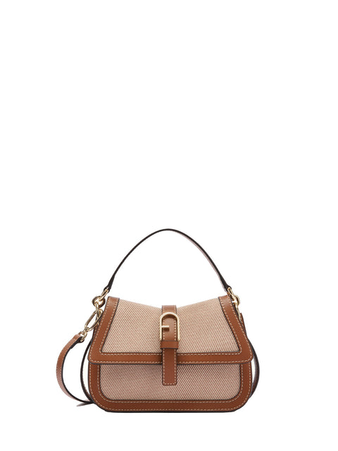Borsa a Mano in Canvas Cuoio