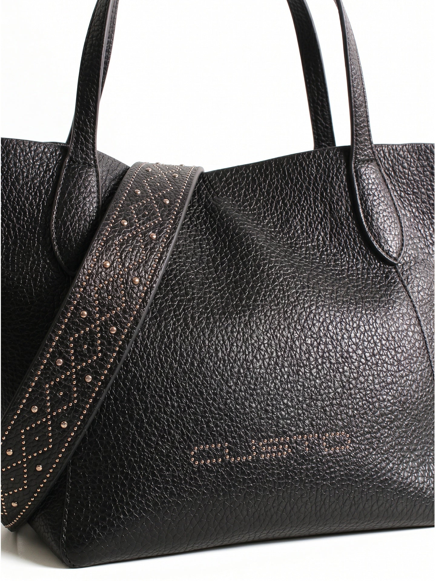 Borsa a Mano in Pelle Vegana Nero