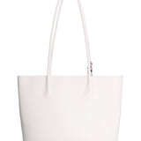 Bolso de compras de piel vegana blanca
