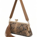 Borsa a Spalla in Pelle Vegana Marrone