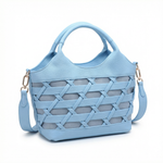 Borsa a Mano in Polyurethane Blu