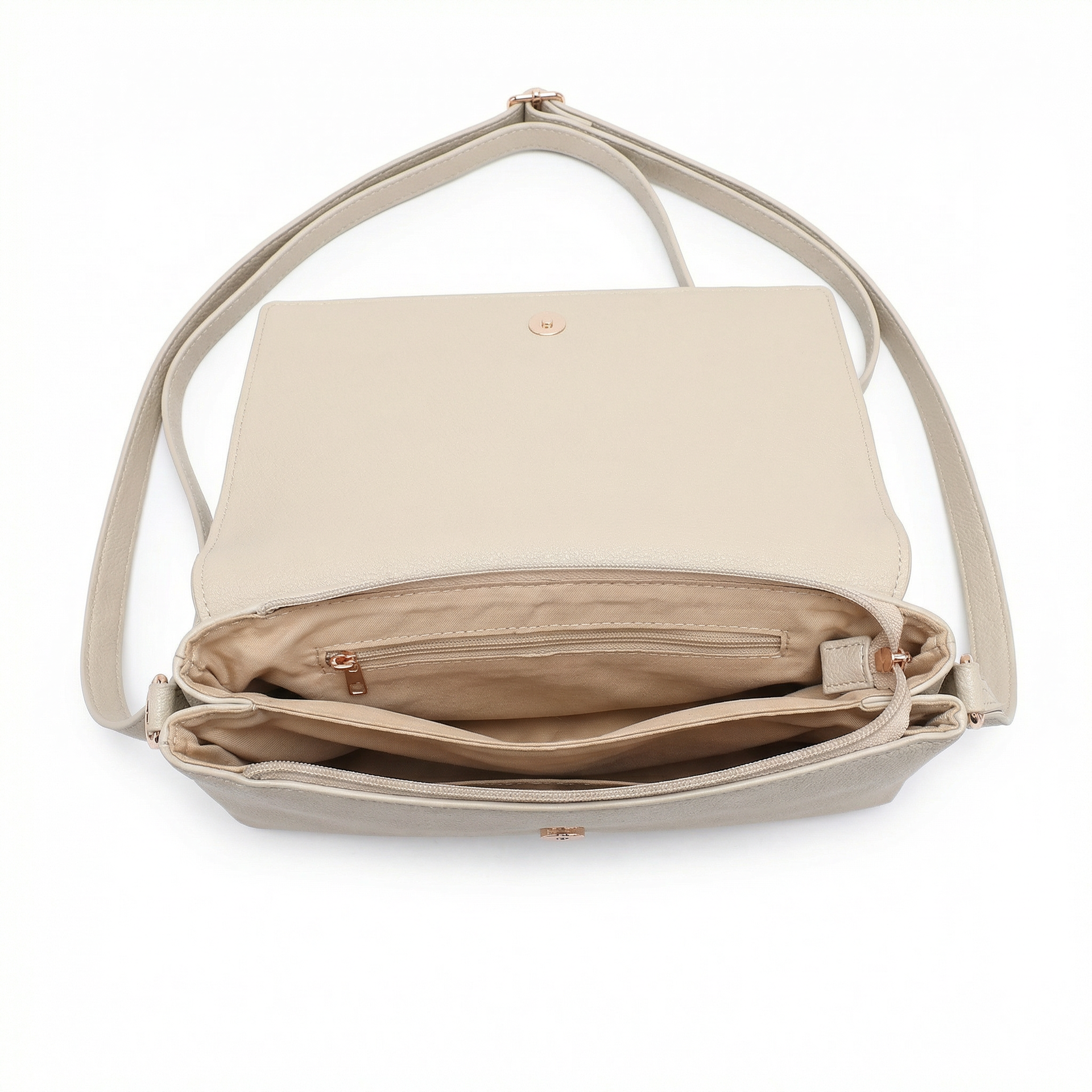 Borsa a Tracolla in Polyurethane Beige