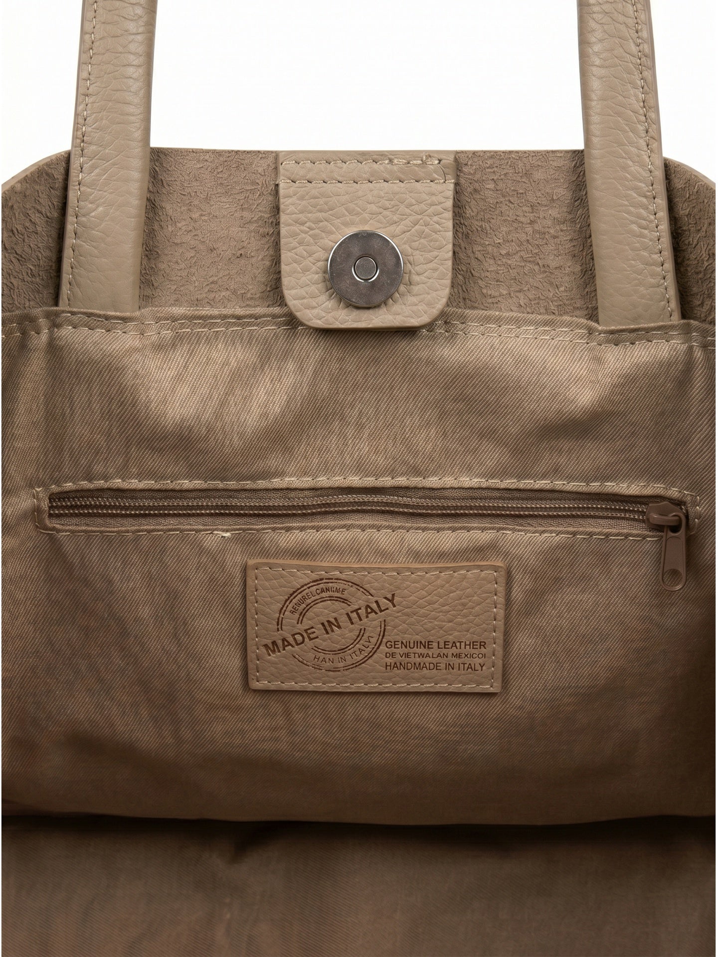 Borsa a Tracolla in Dollaro Leather Beige Scuro