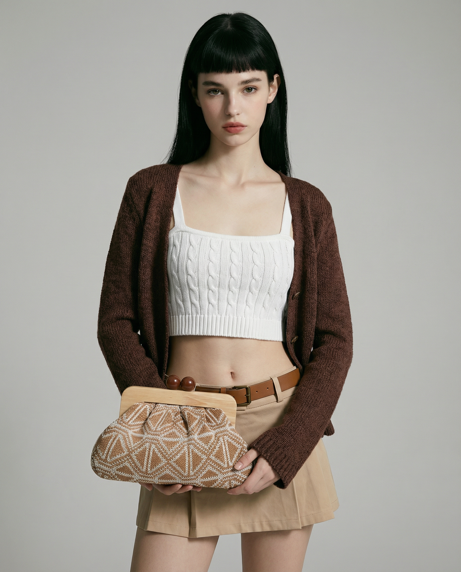 Borsa a Tracolla in Poliestere Beige Kassandra