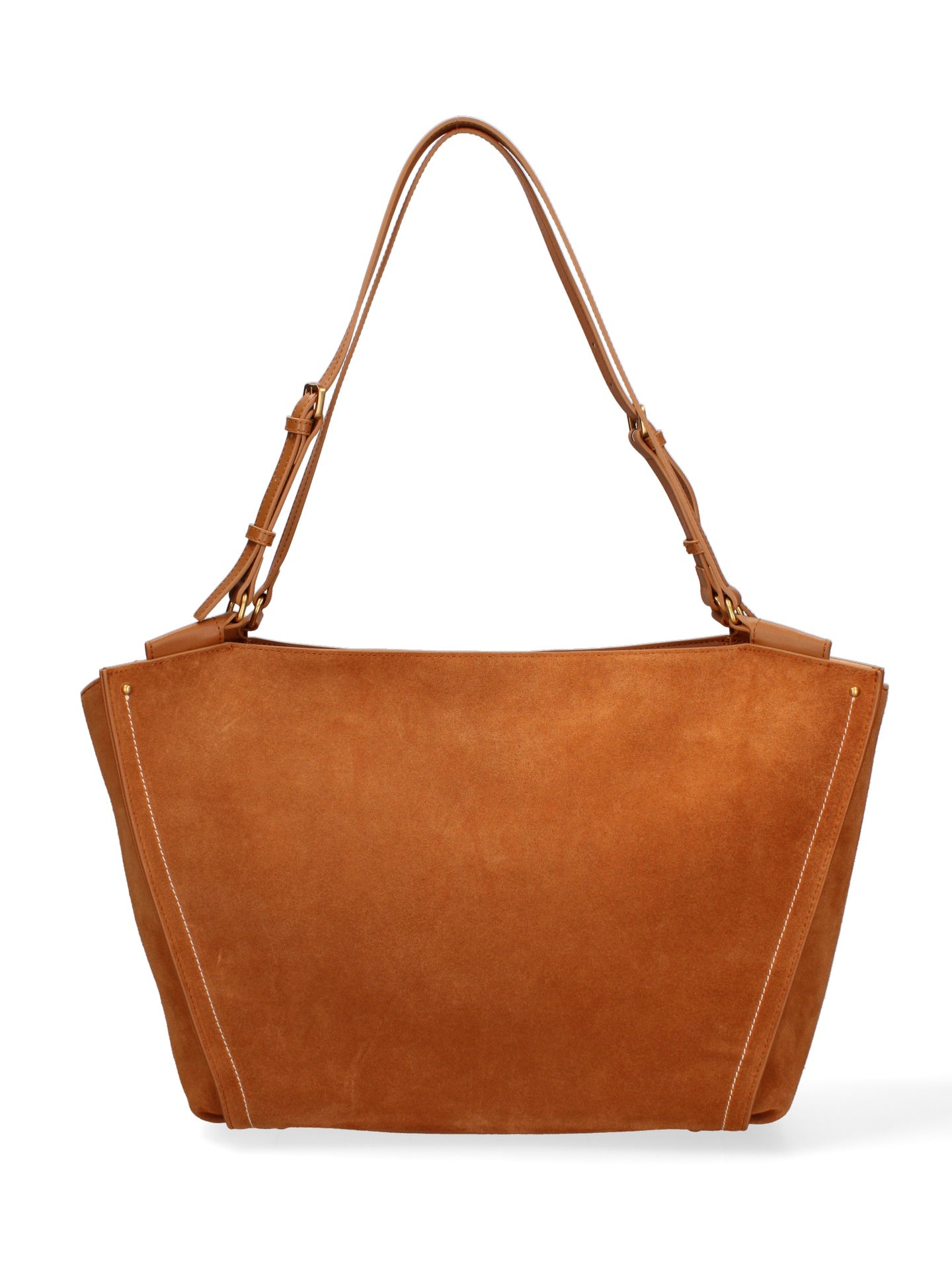 Borsa a Spalla in Vera Pelle Cuoio Scuro Chiara Ferretti