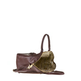 Borsa a Mano in Vera Pelle Cioccolato