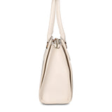 Bolso de mano de piel vegana beige
