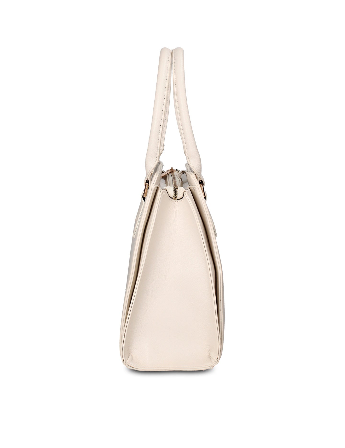 Bolso de mano de piel vegana beige