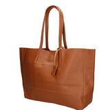 Borsa a Mano in 100% Cow Leather Cuoio Scuro