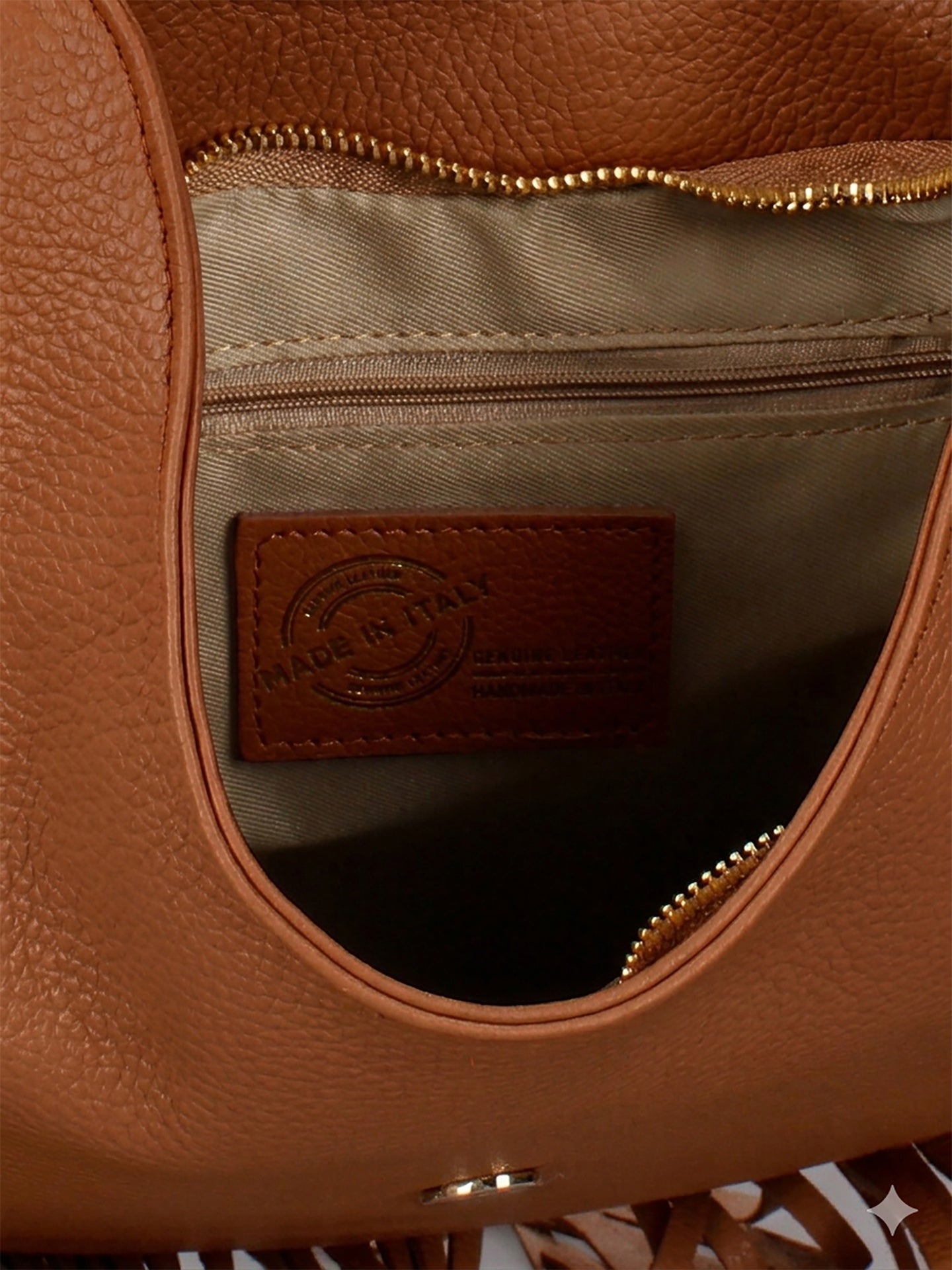 Borsa a Mano in Dollaro Leather Cognac